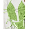 image:imageRoseSeek Womens 2 Piece Boho Polka Dots Beaded Bikini Sets Halter Swimsuits Textured Tie Side Bathing SuitGreen