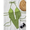 image:imageRoseSeek Womens 2 Piece Boho Polka Dots Beaded Bikini Sets Halter Swimsuits Textured Tie Side Bathing SuitMint Green