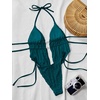 image:imageRoseSeek Womens 2 Piece Boho Polka Dots Beaded Bikini Sets Halter Swimsuits Textured Tie Side Bathing SuitRoyal Blue