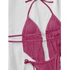 image:imageRoseSeek Womens 2 Piece Boho Polka Dots Beaded Bikini Sets Halter Swimsuits Textured Tie Side Bathing SuitWatermelon Pink