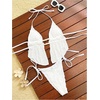 image:imageRoseSeek Womens 2 Piece Boho Polka Dots Beaded Bikini Sets Halter Swimsuits Textured Tie Side Bathing SuitWhite