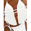 image:imageRoseSeek Womens 2 Piece Boho Polka Dots Beaded Bikini Sets Halter Swimsuits Textured Tie Side Bathing SuitWhite