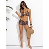 image:imageRoseSeek Womens 2 Piece Boyshort Gingham Bikini Sets Swim Shorts Halter Y2K Striped Bathing Suit SwimsuitCheetah Brown
