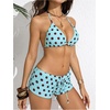 image:imageRoseSeek Womens 2 Piece Boyshort Gingham Bikini Sets Swim Shorts Halter Y2K Striped Bathing Suit SwimsuitMint Blue