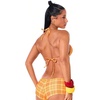 image:imageRoseSeek Womens 2 Piece Boyshort Gingham Bikini Sets Swim Shorts Halter Y2K Striped Bathing Suit SwimsuitOrange
