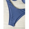 image:imageRoseSeek Womens 2 Piece Cheeky Bikini Sets Metal Decor Underwire Bra High Cut Thong Swimsuit SwimwearBlue