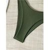 image:imageRoseSeek Womens 2 Piece Cheeky Bikini Sets Metal Decor Underwire Bra High Cut Thong Swimsuit SwimwearDark Green