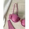 image:imageRoseSeek Womens 2 Piece Cheeky Bikini Sets Metal Decor Underwire Bra High Cut Thong Swimsuit SwimwearDusty Pink