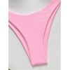 image:imageRoseSeek Womens 2 Piece Cheeky Bikini Sets Metal Decor Underwire Bra High Cut Thong Swimsuit SwimwearPink