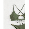 image:imageRoseSeek Womens 2 Piece Elegant Bikini Sets Lace Up Cut Out Bras and Thongs Beachwear SetArmy Green