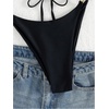 image:imageRoseSeek Womens 2 Piece Elegant Bikini Sets Lace Up Cut Out Bras and Thongs Beachwear SetBlack