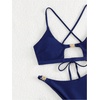 image:imageRoseSeek Womens 2 Piece Elegant Bikini Sets Lace Up Cut Out Bras and Thongs Beachwear SetDeep Blue