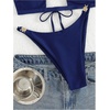 image:imageRoseSeek Womens 2 Piece Elegant Bikini Sets Lace Up Cut Out Bras and Thongs Beachwear SetDeep Blue
