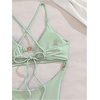 image:imageRoseSeek Womens 2 Piece Elegant Bikini Sets Lace Up Cut Out Bras and Thongs Beachwear SetMint Green