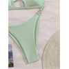 image:imageRoseSeek Womens 2 Piece Elegant Bikini Sets Lace Up Cut Out Bras and Thongs Beachwear SetMint Green