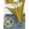 image:imageRoseSeek Womens 2 Piece Elegant Bikini Sets Lace Up Cut Out Bras and Thongs Beachwear SetMustard Yellow