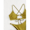 image:imageRoseSeek Womens 2 Piece Elegant Bikini Sets Lace Up Cut Out Bras and Thongs Beachwear SetMustard Yellow