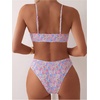image:imageRoseSeek Womens 2 Piece Floral Bikini Sets V Neck Bras and Mid Rise Panties Swimwear Beach WearMulticolor