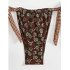 image:imageRoseSeek Womens 2 Piece Floral Plaid Swimsuit Halter Triangle Bathing Suit Bowknot Tie Side Bikini SetsBrown
