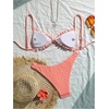 image:imageRoseSeek Womens 2 Piece Gingham Bikini Sets Tie Front Frill Bathing Suit Set Wireless Padded SwimsuitCoral Orange