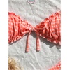 image:imageRoseSeek Womens 2 Piece Gingham Bikini Sets Tie Front Frill Bathing Suit Set Wireless Padded SwimsuitCoral Orange