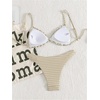 image:imageRoseSeek Womens 2 Piece Gingham Bikini Sets Tie Front Frill Bathing Suit Set Wireless Padded SwimsuitKhaki