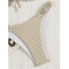 image:imageRoseSeek Womens 2 Piece Gingham Bikini Sets Tie Front Frill Bathing Suit Set Wireless Padded SwimsuitKhaki