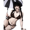 image:imageRoseSeek Womens 2 Piece Goth Swimsuits Spiderweb Graphic Halter Triangle String Bikini Set Tie Side Bathing SuitsBrown