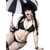 image:imageRoseSeek Womens 2 Piece Goth Swimsuits Spiderweb Graphic Halter Triangle String Bikini Set Tie Side Bathing SuitsDark Green