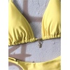 image:imageRoseSeek Womens 2 Piece High Cut Swimsuit Halter Triangle Ruched Bikini Sets Vacation Bathing SuitMedium Yellow