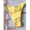 image:imageRoseSeek Womens 2 Piece High Cut Swimsuit Halter Triangle Ruched Bikini Sets Vacation Bathing SuitMedium Yellow