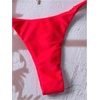 image:imageRoseSeek Womens 2 Piece High Cut Swimsuit Halter Triangle Ruched Bikini Sets Vacation Bathing SuitPure Red