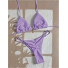 image:imageRoseSeek Womens 2 Piece High Cut Swimsuit Halter Triangle Ruched Bikini Sets Vacation Bathing SuitPurple