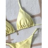 image:imageRoseSeek Womens 2 Piece High Cut Swimsuit Halter Triangle Ruched Bikini Sets Vacation Bathing SuitYellow