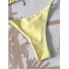 image:imageRoseSeek Womens 2 Piece High Cut Swimsuit Halter Triangle Ruched Bikini Sets Vacation Bathing SuitYellow