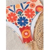 image:imageRoseSeek Womens 2 Piece High Waisted Bikini Sets Graphic Wireless Bathing Suit Padded Beach SwimsuitsMulticolor