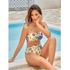 image:imageRoseSeek Womens 2 Piece High Waisted Bikini Sets Graphic Wireless Bathing Suit Padded Beach SwimsuitsMulticolor Beige
