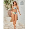 image:imageRoseSeek Womens 2 Piece High Waisted Bikini Sets Graphic Wireless Bathing Suit Padded Beach SwimsuitsMulticolor Beige