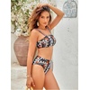 image:imageRoseSeek Womens 2 Piece High Waisted Bikini Sets Graphic Wireless Bathing Suit Padded Beach SwimsuitsMulticolor Black