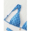 image:imageRoseSeek Womens 2 Piece Leopard Floral Bathing Suit Wireless Triangle Swimsuit High Waisted Bikini SetsBlue