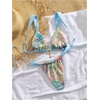 image:imageRoseSeek Womens 2 Piece Leopard Floral Bathing Suit Wireless Triangle Swimsuit High Waisted Bikini SetsBlue Multicolor