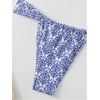 image:imageRoseSeek Womens 2 Piece Leopard Floral Bathing Suit Wireless Triangle Swimsuit High Waisted Bikini SetsBlue and White