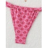 image:imageRoseSeek Womens 2 Piece Leopard Floral Bathing Suit Wireless Triangle Swimsuit High Waisted Bikini SetsBright Pink