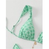 image:imageRoseSeek Womens 2 Piece Leopard Floral Bathing Suit Wireless Triangle Swimsuit High Waisted Bikini SetsLight Green