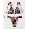 image:imageRoseSeek Womens 2 Piece Leopard Floral Bathing Suit Wireless Triangle Swimsuit High Waisted Bikini SetsMulticolor
