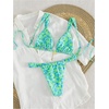 image:imageRoseSeek Womens 2 Piece Leopard Floral Bathing Suit Wireless Triangle Swimsuit High Waisted Bikini SetsMulticolor Mint Green