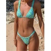 image:imageRoseSeek Womens 2 Piece Leopard Floral Bathing Suit Wireless Triangle Swimsuit High Waisted Bikini SetsMulticolor Mint Green