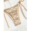 image:imageRoseSeek Womens 2 Piece Leopard Floral Bikini Sets Halter Triangle String Bathing Suit Starfish Metal SwimsuitsApricot