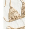 image:imageRoseSeek Womens 2 Piece Leopard Floral Bikini Sets Halter Triangle String Bathing Suit Starfish Metal SwimsuitsApricot