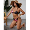 image:imageRoseSeek Womens 2 Piece Leopard Floral Bikini Sets Halter Triangle String Bathing Suit Starfish Metal SwimsuitsBlack